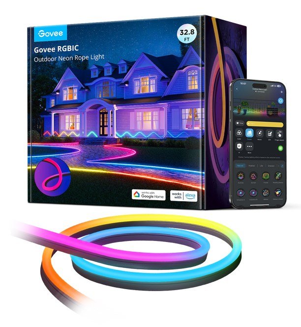Govee H61A8 udend�rs LED-neonlysstrimmel 10 m med Wi-Fi, Bluetooth og RGBIC #1