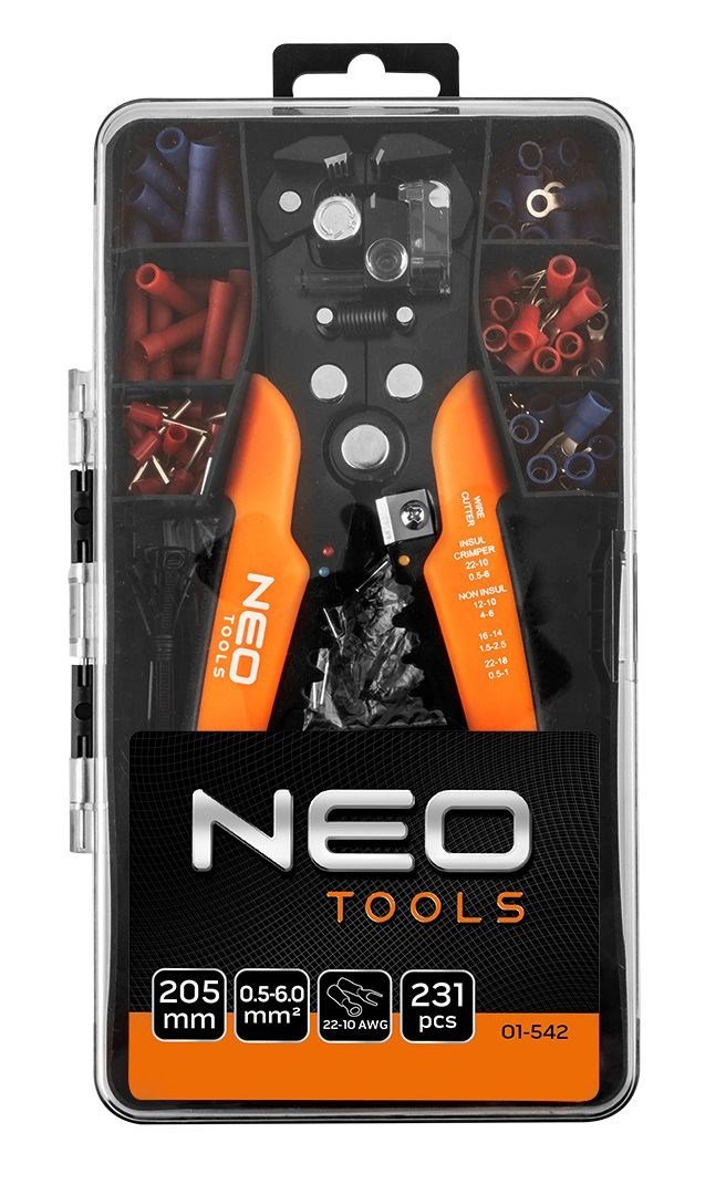 Automatisk afisoleringstang NEO TOOLS 205 mm, frontbetjent + 230 stik #2