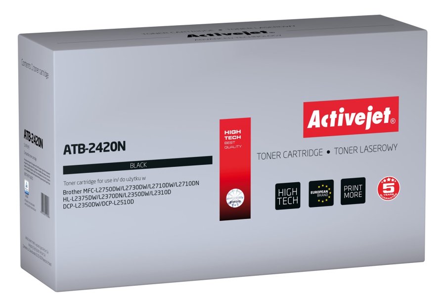 Activejet ATB-2420N toner til Brother printere; Erstatning Brother TN-2420A; Supreme; 3000 sider; sort) #1