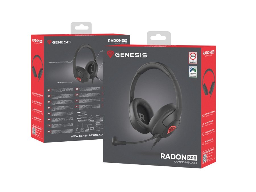 GENESIS Radon 800 Hovedtelefoner Ledningsfrt Headset Spil USB Type-A Sort #10