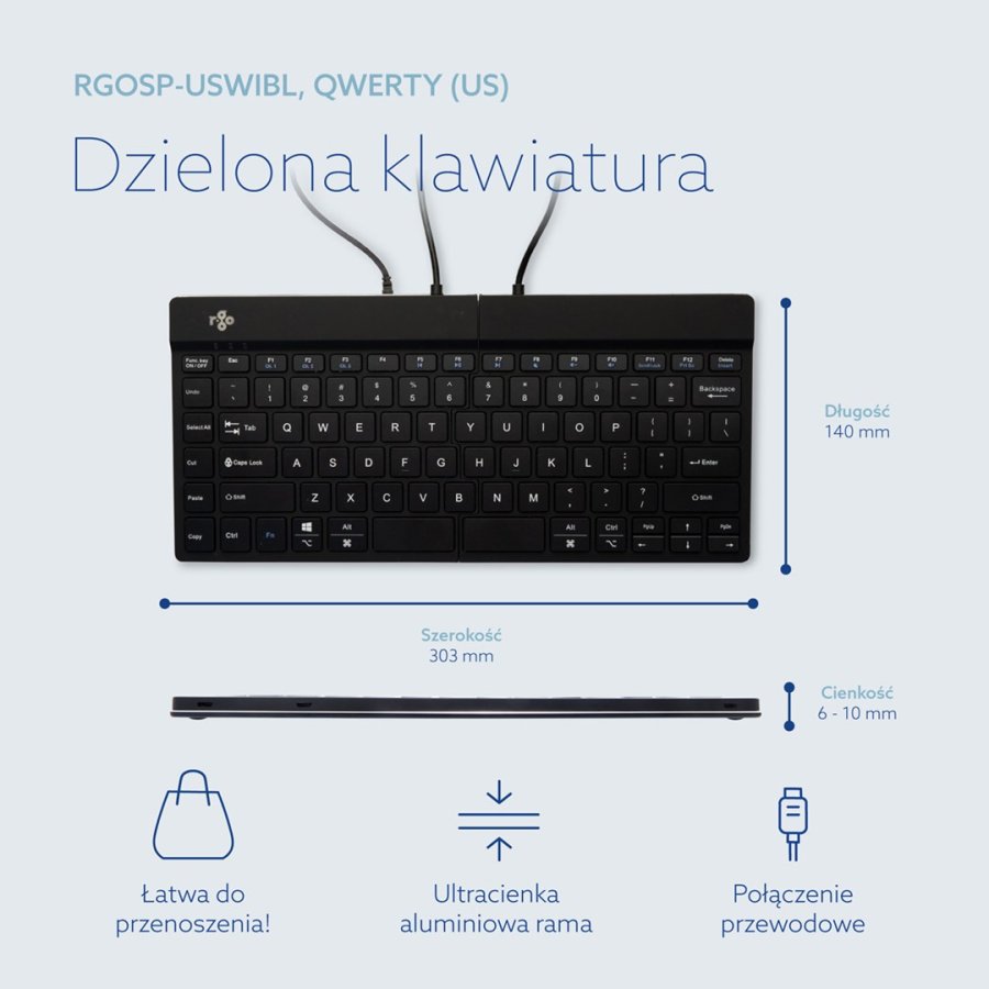 R-Go Tools Ergonomisch toetsenbord R-Go Split Break v2 met pauzesoftware, gesplitst toetsenbord, QWERTY (US), bedraad, zwart #9