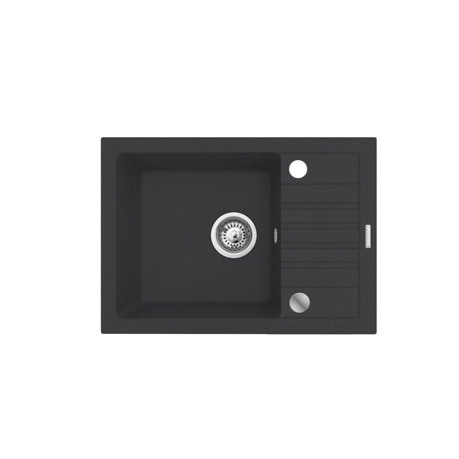 Sort vaskest med flexi-armatur - MAIDSINKS BALI vask (62x44) 1B1D sort + Flessi Black Edition armatur #13