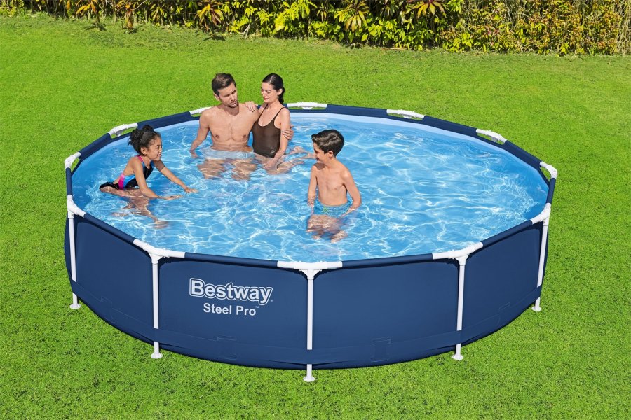 Bestway 56706 / 23 swimmingpool til over jorden Indrammet pool Rund 6473 L Bl� #16