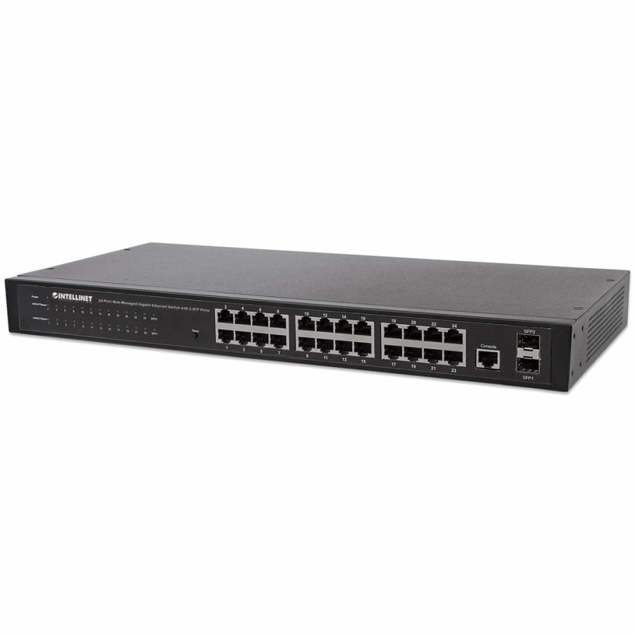Intellinet 24-Port Network Switch, 24-Port (RJ45), Rackmount, Gigabit, 4 SFP, Ethernet Web-Smart, 10/100/1000 Mbit #1