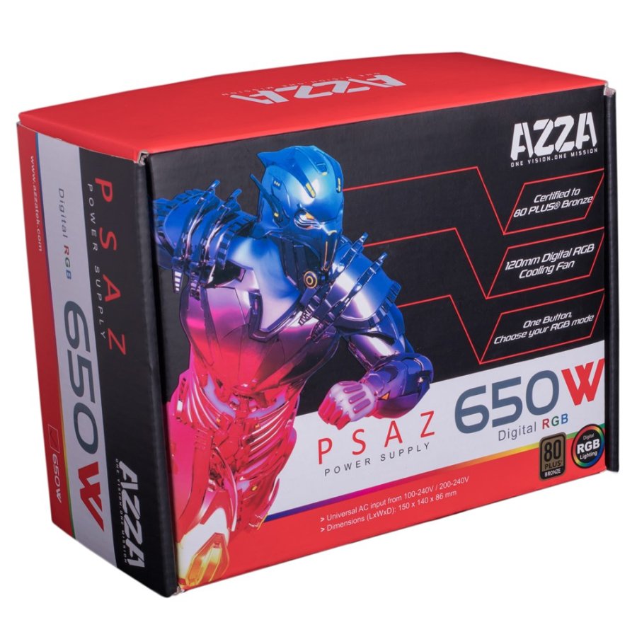 Azza PSAZ-650W(ARGB) enhed til str�mforsyning 20+4 pin ATX ATX Sort #5