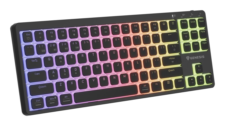 GENESIS Thor 430 TKL Wireless tastatur Spil USB + RF Wireless + Bluetooth QWERTY US engelsk Sort #22