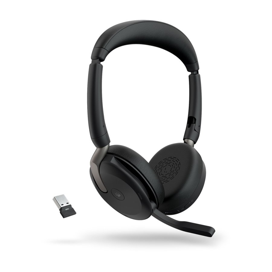 Jabra Evolve2 65 Flex Headset Kabel & trdls Kontor/Callcenter Bluetooth Sort #5