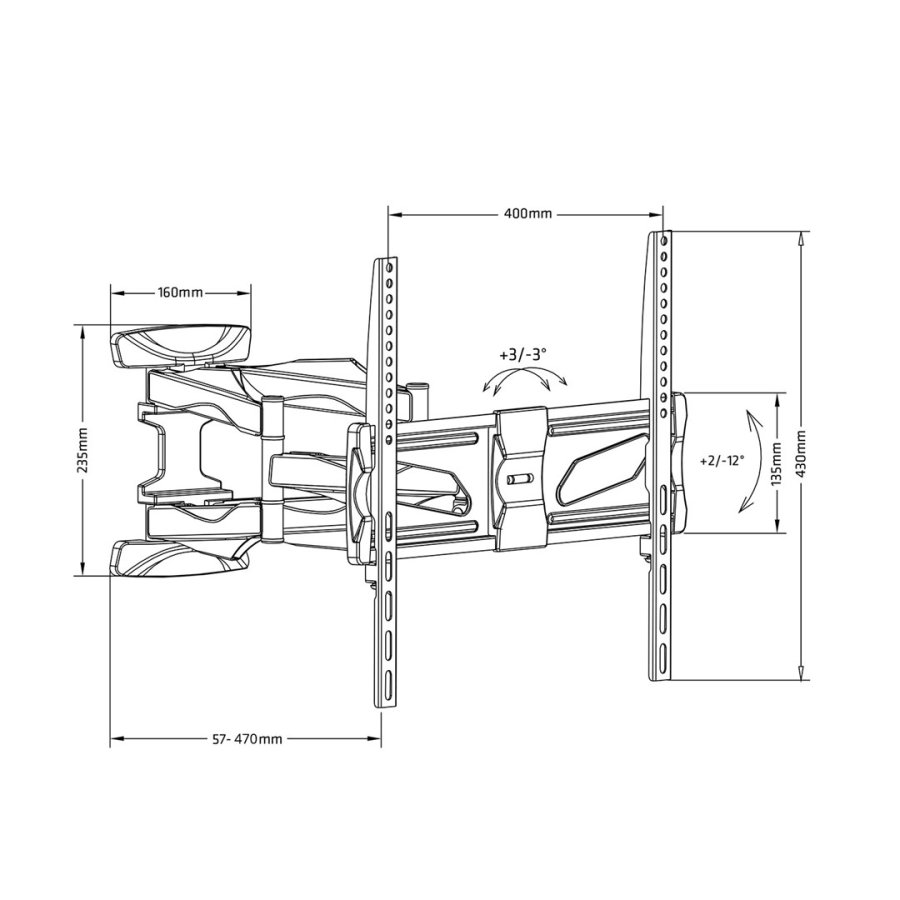 Maclean MC-781 tv-beslag 177,8 cm (70