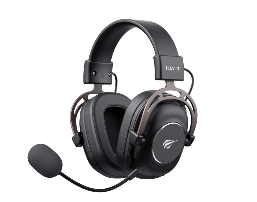 Havit H2002YG - 2.4G gaming-hovedtelefoner (sort, okker) #1