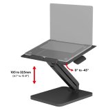 Maclean skrivebordsstativ til skrm eller laptop, gasfjeder, til stende og siddende, sort, MC-493 #3