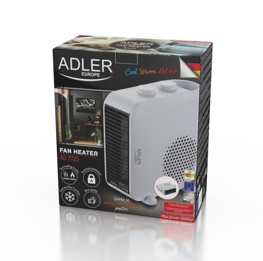 ADLER VARMLUFTVARMER AD 7725W HVID #6