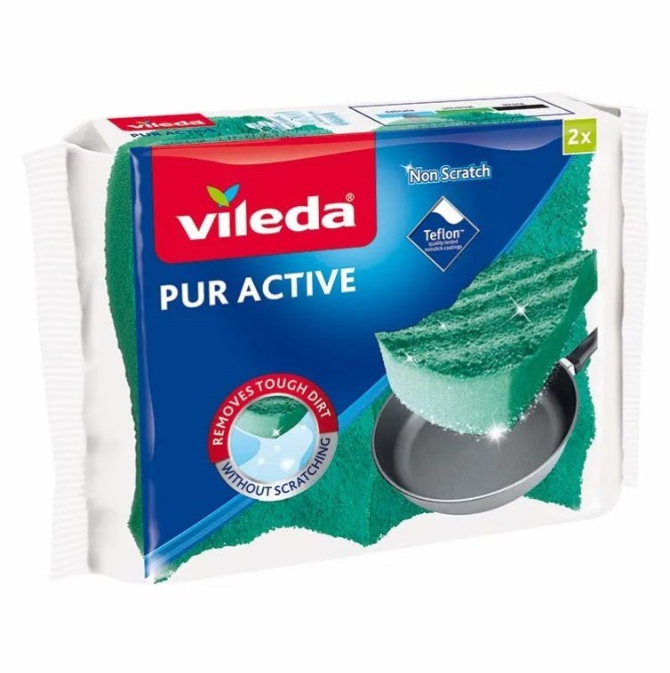 Svamp Vileda Pur Active Grn Polyuretan (2 enheder) #1
