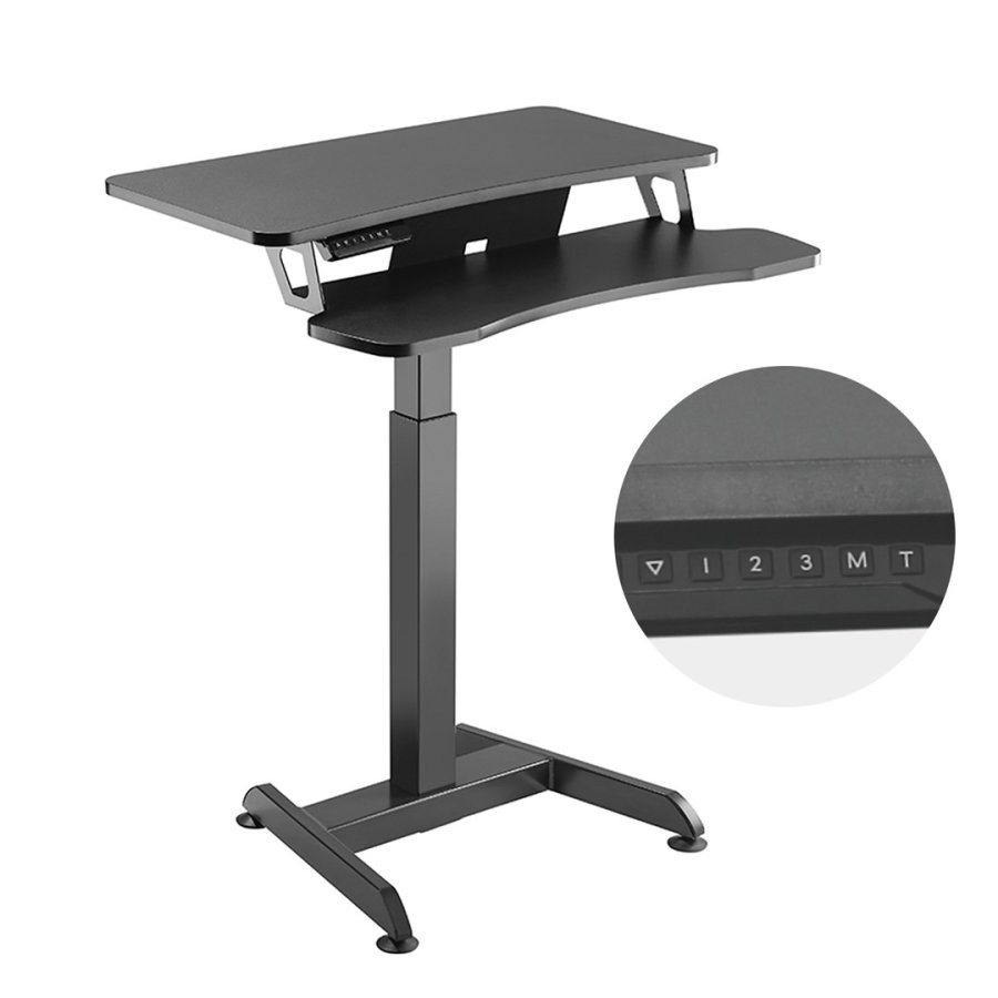 Elektrisk skrivebord, bord, hjdejusterbar arbejdsstation, Maclean MC-835 max hjde 122cm max 37 kg - til stende og siddende arbejde #1