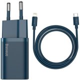 Baseus Super Si Strmoplader med USB-C til Lightning-kabel 20W Bl #1