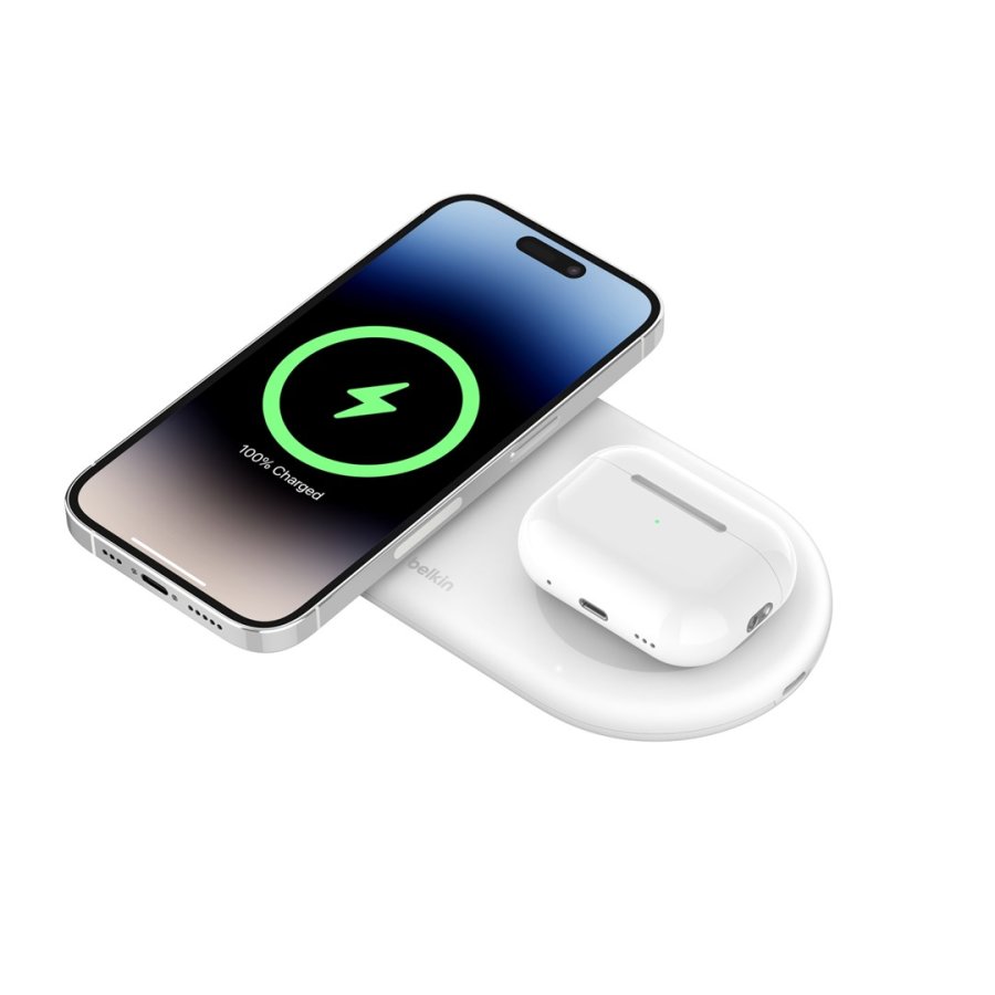 Belkin WIZ021VFWH - 2-i-1 trdls opladningsplade med Qi2-teknologi 15 W, hvid #2