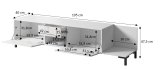 RTV-skab MARMO 2D1S1K 195x40x47,5 cm hvid mat/marmor hvid #4