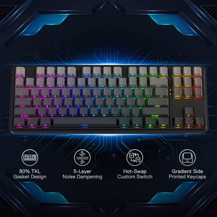 REDRAGON K707SP-RGB-PRO StarBlade tastatur USB + RF Wireless + Bluetooth Sort #6