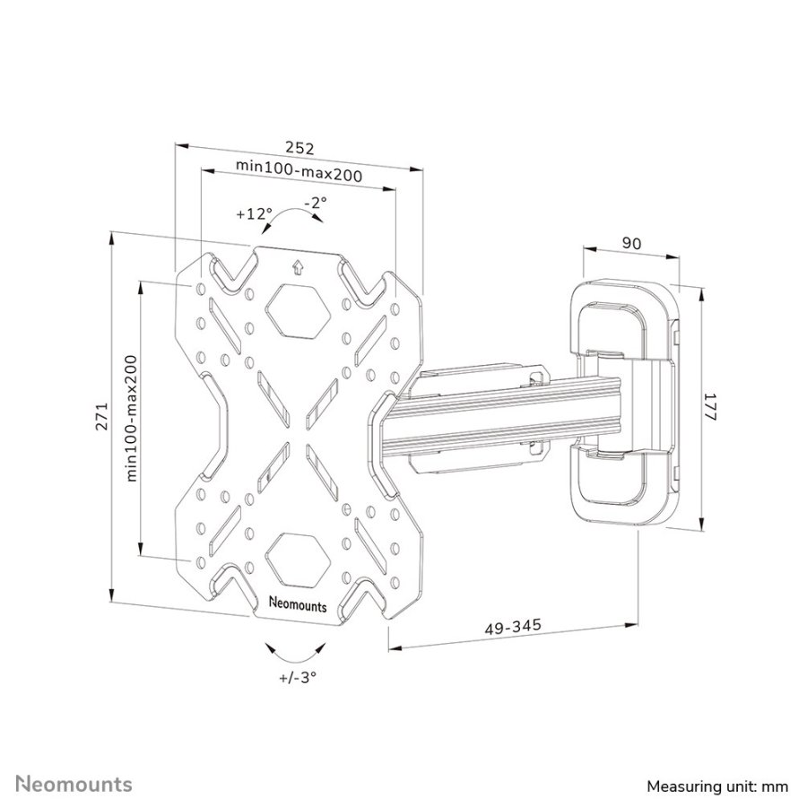 Neomounts WL40S-840BL12 tv-beslag 139,7 cm (55