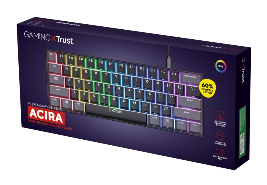 Trust GXT 867 Acira tastatur Spil USB QWERTY US engelsk Sort #6
