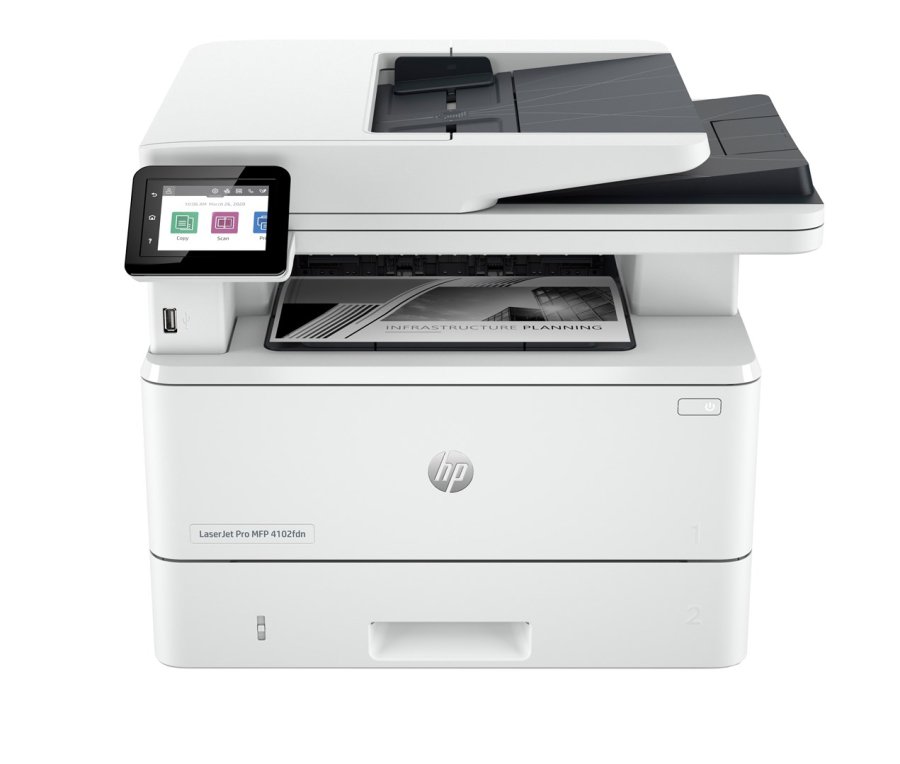 HP LaserJet Pro 4102fdn Multifunction Sort og hvid Printer, Kun ethernet; Kopimaskine, scanner #1