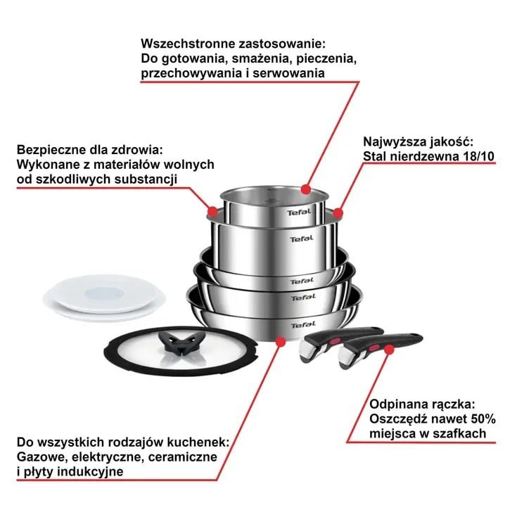 TEFAL Ingenio Emotion kogegrejsst med 10 dele L897SA74 #6
