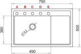 PYRAMIS CAMEA (79x50) 1B 1D L granitvask 070058501 carbon #3