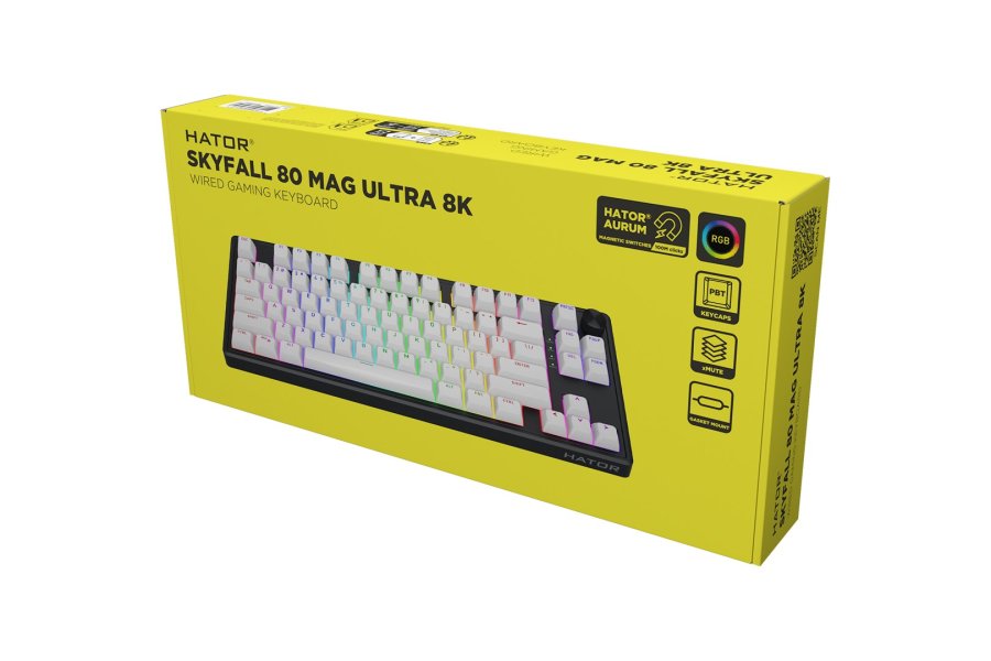 HATOR Skyfall 80 MAG ULTRA 8K tastatur Spil USB QWERTY US engelsk Sort, Hvid #15