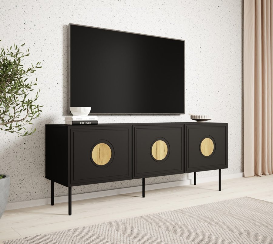RTV-skab PALAZZO 150x42x60 sort + egetr craft #3