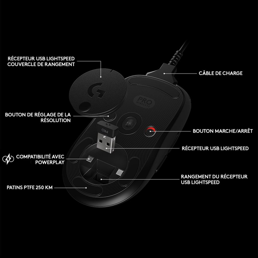 Logitech G 910-005272 mus Spil Ambidextrous RF trdlst Optisk 25600 dpi #6