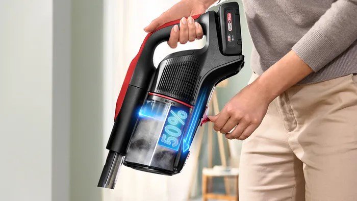 Bosch BCS1041PET stav stvsuger & elektrisk kost Stick vakuum Batteri Dry HEPA Posels 0,4 L 23,5 W Sort, Rd 4 At #40