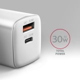 Axagon ACU-PQ30W Ladegert QC3.0.4.0/AFC/FCP/PPS/Apple+ PD USB-C 30W - wei - USB Typ C Mobiltelefon, Smartphone, SmartWatch, Tablet, Universel Hvid Vekselstrm Hurtig opladning Indendrs #3
