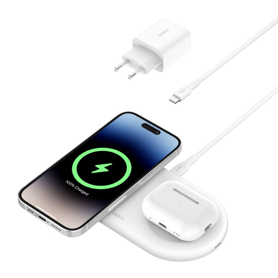 Belkin WIZ021VFWH - 2-i-1 trdls opladningsplade med Qi2-teknologi 15 W, hvid #5