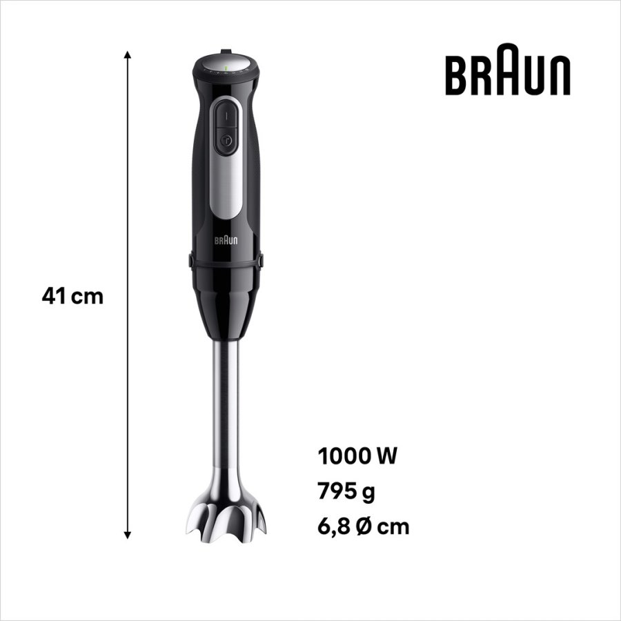 Braun MultiQuick 5 MQ55.254MBK 0,5 L Nedsnkning blender 1000 W Sort, Rustfrit stl #3