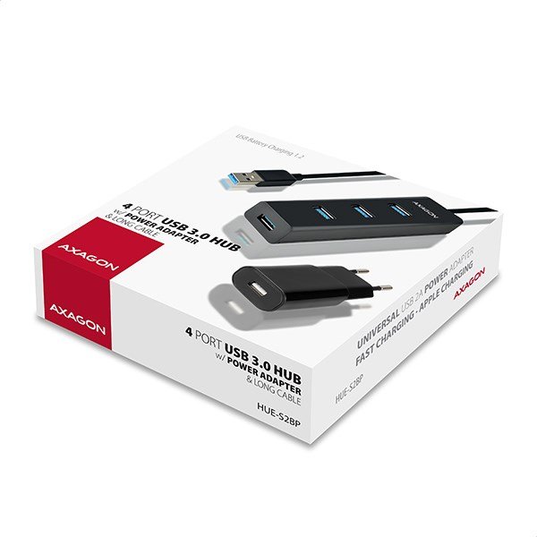 Axagon HUE-S2BP interface hub USB 3.2 Gen 1 (3.1 Gen 1) Type-A 5000 Mbit/s Sort #15
