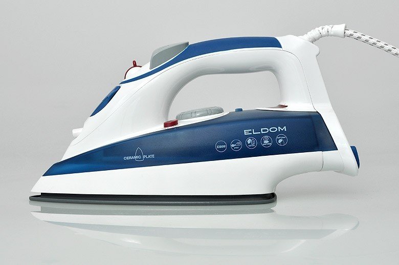 ELDOM DA28C strygejern T�r & dampstrygejern Keramisk stryges�l 2200 W Bl�, Hvid #1
