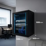 Extralink LITE 9U 530X400 WALL-MOUNTED RACKMOUNT CABINET BLACK V�gmonteret stativ #10