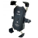 MOTORCYKEL TELEFONHOLDER FREEDCONN MC1W MED INDUKTIV OPLADER + BM2R FASTGRELSE AF HOVEDRR #1