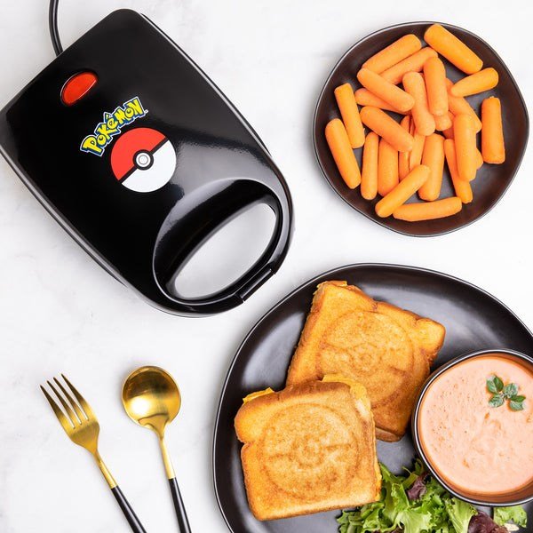 Uncanny Brands Pok�mon Pok� Ball sandwichtoaster Sort, R�d, Hvid #3