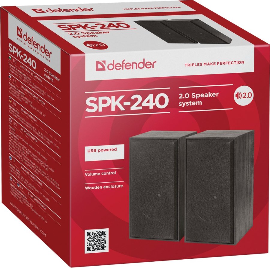 Defender SPK-240 hjttaler Sort Ledningsfrt 6 W #7