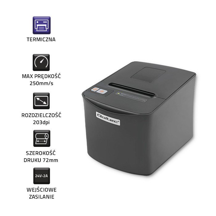 Qoltec 50256 Kvitteringsprinter | voucher | termisk | USB #5
