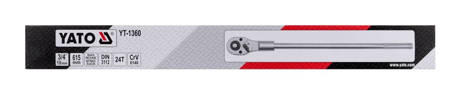 Yato YT-1360 rachet skruengle Krom-vanadium-stl 19 mm 1 stk Rustfrit stl 24 #5