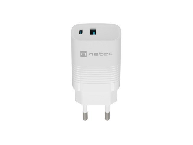 NATEC RIBERA GAN OPLADER 1X USB-A + 1X USB-C 30W HVID #6