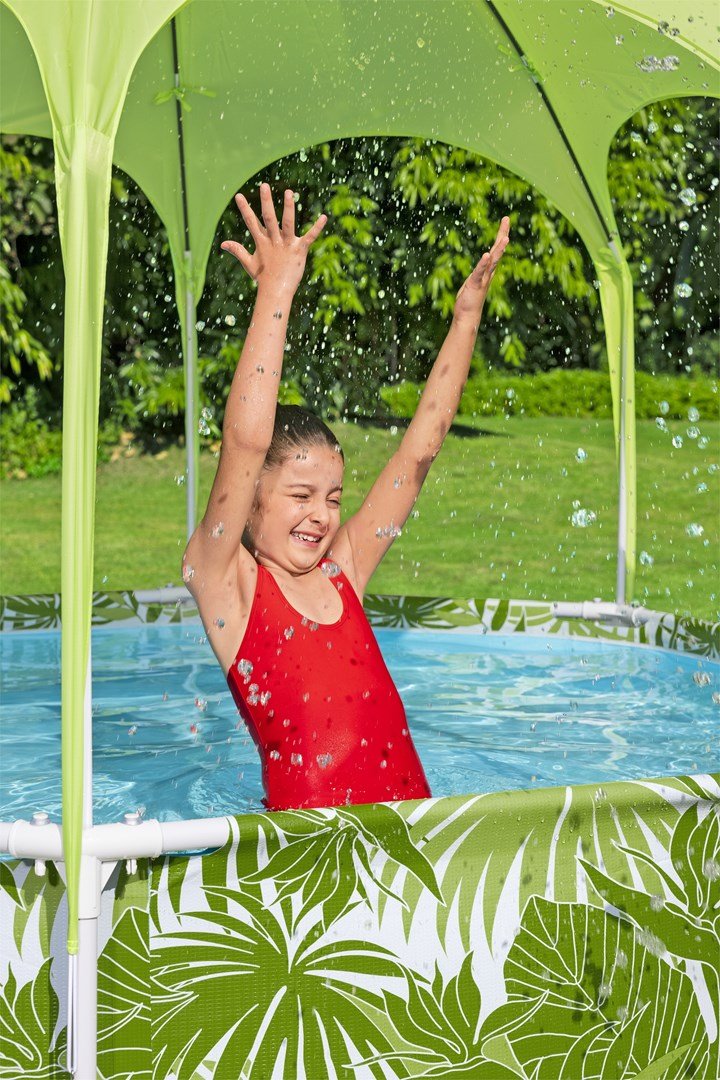 Bestway 56432 / 23 swimmingpool til over jorden Indrammet pool Rund 1688 L Bl�, Gr�n, Hvid #14