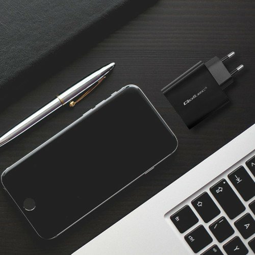 Qoltec 52378 oplader til mobil enhed Laptop, Brbar spillekonsol, Strmbank, Smartphone, SmartWatch, Tablet Sort Vekselstrm Hurtig opladning Indendrs #5