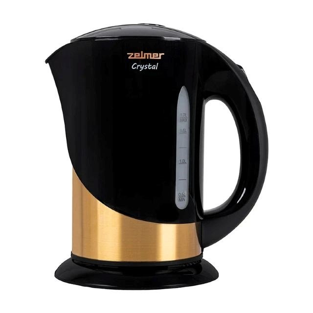 Zelmer ZCK7630 Crystal Gold elkedel, 1,7 liter, 2200 W, sort og guld #1