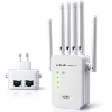 Qoltec 57068 WiFi 5 signalforst�rker | Repeater | Adgangspunkt | AC1200 | 6 antenner | 2x RJ45 | 128MB #1