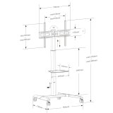 Techly ICA-TR228 multimedie vogn & stand Sort Fladt panel Multimedie kurv #4