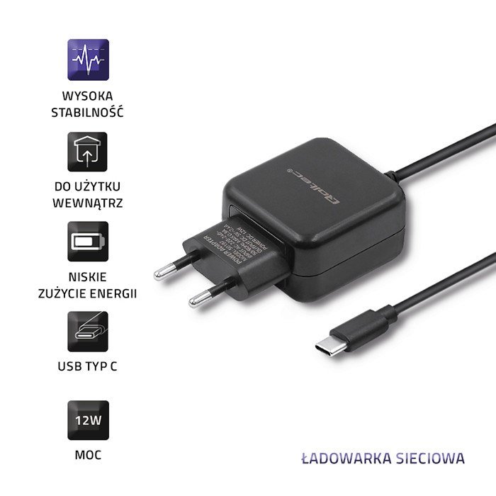 Qoltec 50197 Oplader 12W | 5V | 2.4 | USB type C | Sort #2