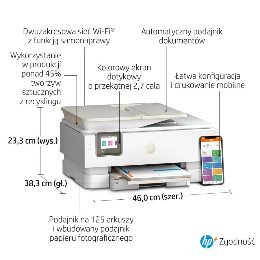 HP ENVY Inspire 7920e Trdlst All-in-One Farve Printer, Instant Ink; Kopimaskine, scanner #3