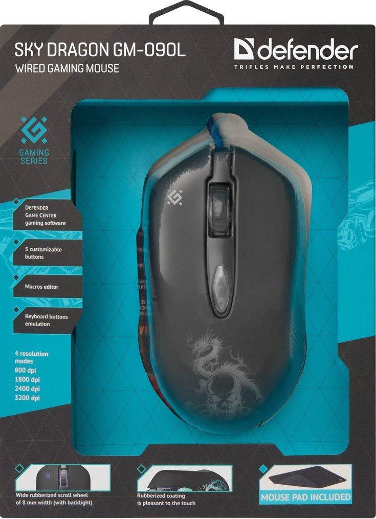 Gaming-mus Defender GM-090L Sort 3200 DPI #2
